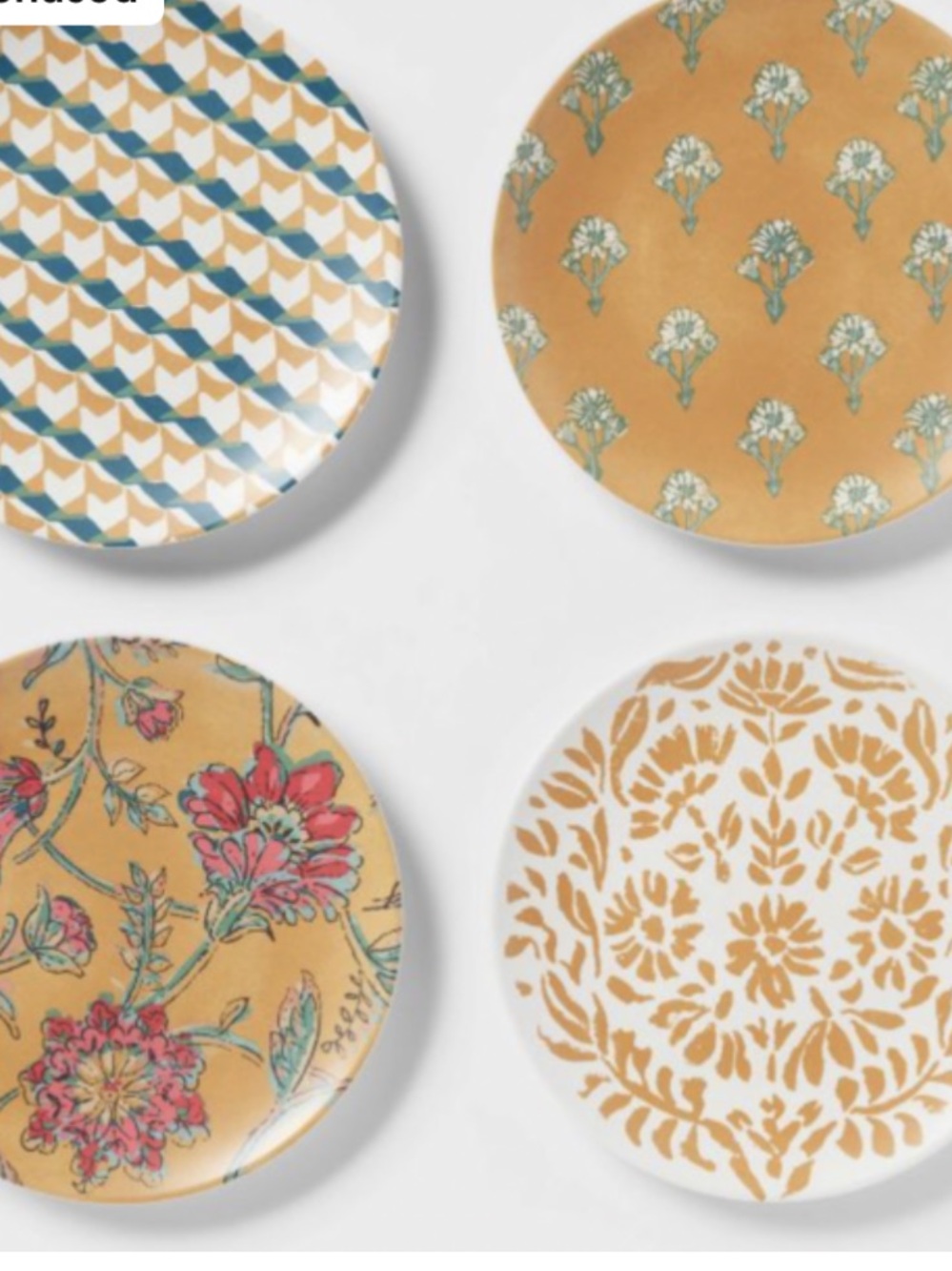 6.8" 4pk Bamboo and Melamine Mixed Pattern Appetizer Plates -
Threshold™ new